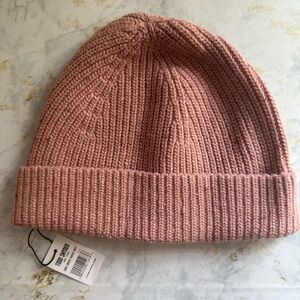 Dusty Rose Pink Wool Blend Knit Beanie